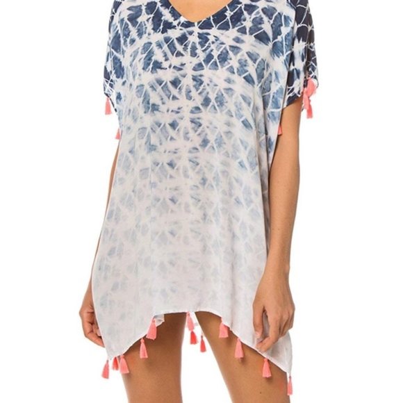 Surf Gypsy Other - NWT Surf Gypsy Tassel Tie Dye Poncho Cover Up